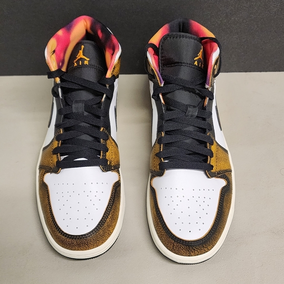 Nike Air Jordan Mid 1 SE Orange Wear Away Black Men AJ1 Casual Shoes DQ8417-071 - Picture 7 of 9